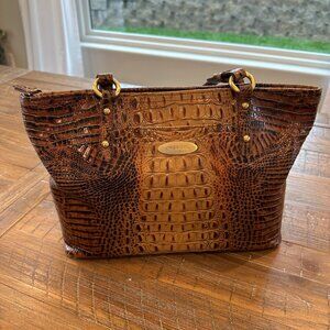 Brahmin Asher Tote Bag – Pecan Melbourne Croc-Embossed Leather